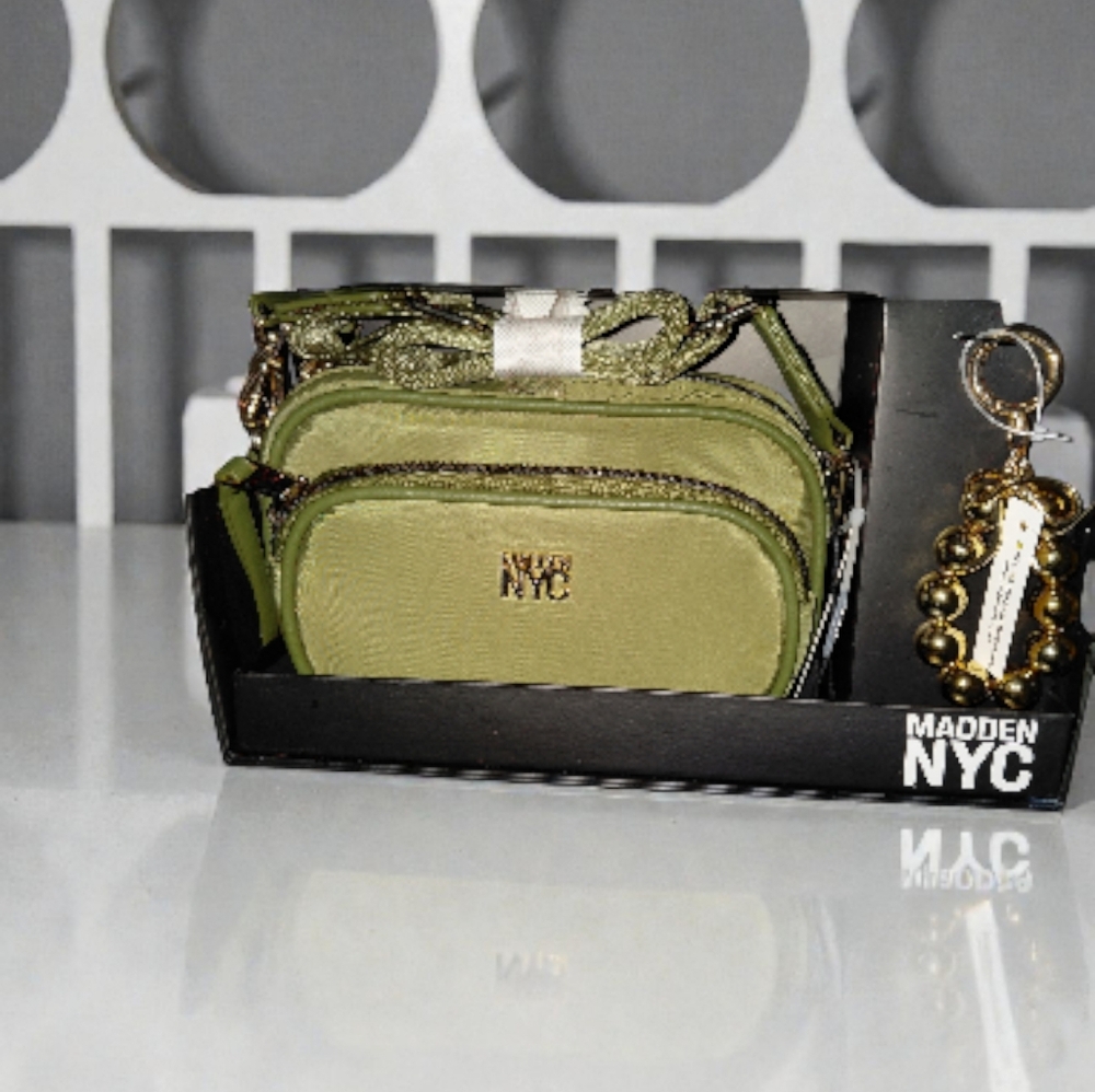 Madden NYC Olive Crossbody Bag and Keychain Set - Picture 4 of 4